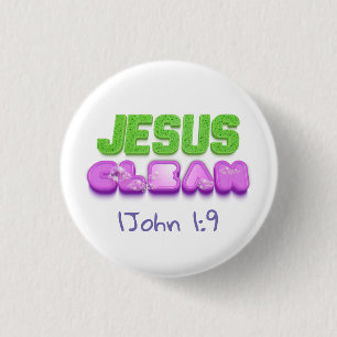Jesus Clean forgiven cute christian design Button