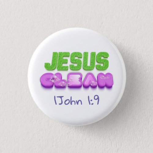 Jesus Clean forgiven cute christian design Button