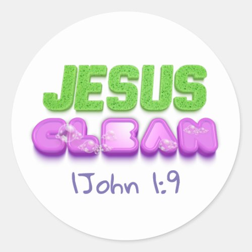 Jesus Clean forgiven cute christian design Classic Round Sticker
