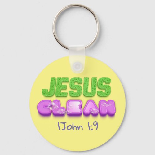 Jesus Clean forgiven cute christian design Keychain