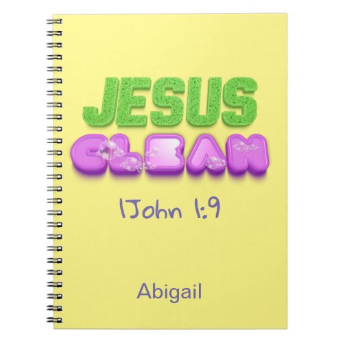 Jesus Clean forgiven cute christian design Notebook