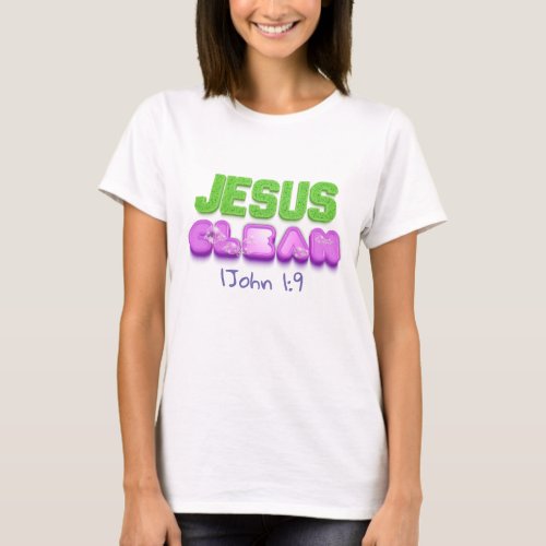 Jesus Clean forgiven cute christian design T_Shirt