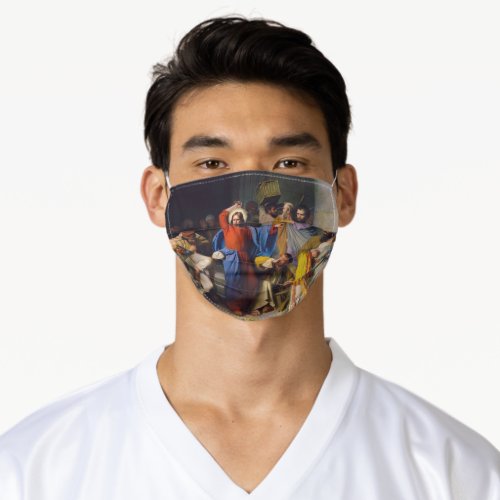 Jesus Cleansing the Temple by Carl Bloch Adult Cloth Face Mask