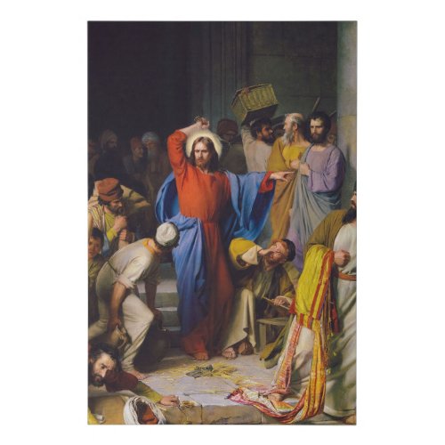 Jesus Cleansing the Temple by Carl Bloch Faux Canvas Print