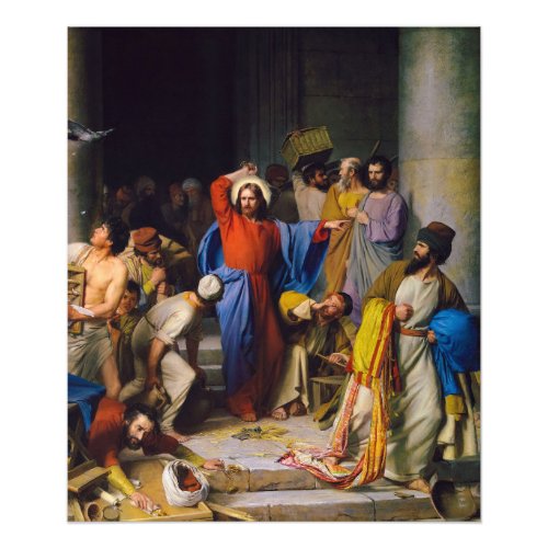 Jesus Cleansing the Temple by Carl Bloch Photo Print