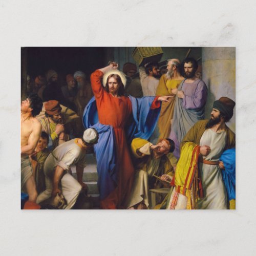 Jesus Cleansing the Temple by Carl Bloch Postcard