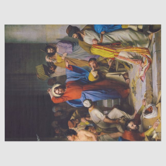 Jesus Cleansing the Temple by Carl Bloch Tissue Paper (Front)