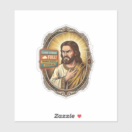 Jesus Cloud Storage Full Warning Paywall Tech Humo Sticker