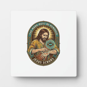 Jesus Club Hand Stamp Wont Wash Off Morning Humor_ Plaque