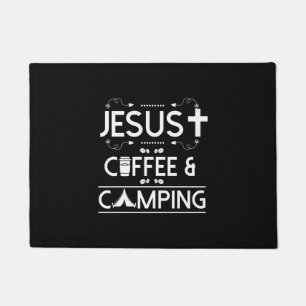 Jesus Coffee And Camping Doormat