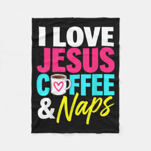 Jesus Coffee Christian Faith Funny Believer Fleece Blanket