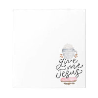 Jesus, coffee, donut (watercolor) notepad. notepad