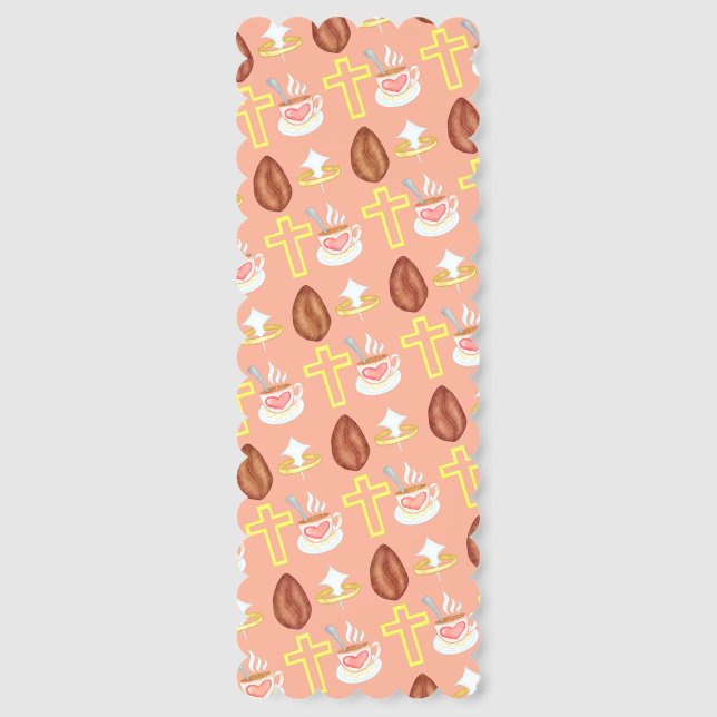 Jesus & Coffee Pattern Bookmark (Front)