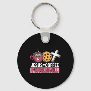 Jesus Coffee Pickleball Keychain