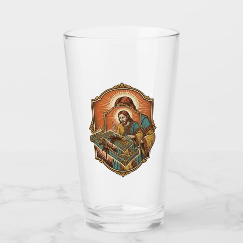 Jesus Coffee Spill Mechanical Keyboard Broken Tech Glass