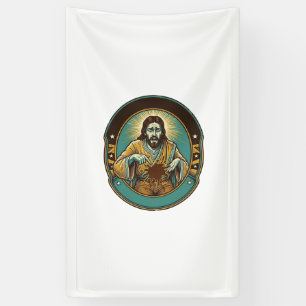 Jesus Coffee Stain Pants Before Meeting Office Wor Banner