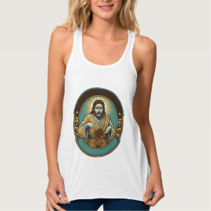 Jesus Coffee Stain Pants Before Meeting Office Wor Tank Top