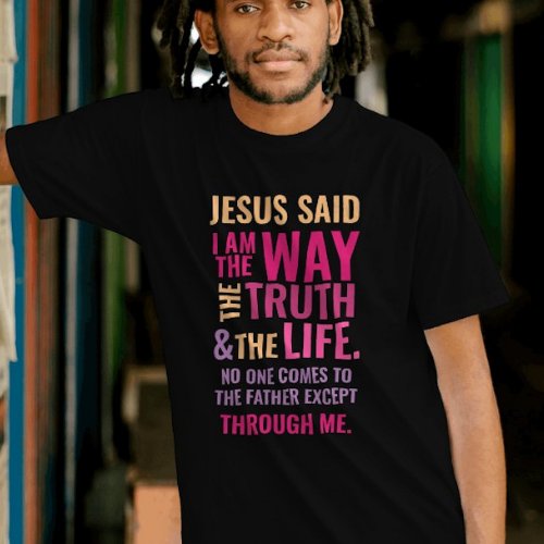 Jesus  colorful bible script  T_Shirt