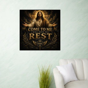 Jesus Come to Me Christian Gold Sacred Art Wall Decal