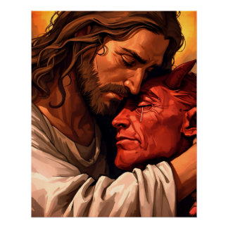 Jesus Comforting Lucifer  Poster