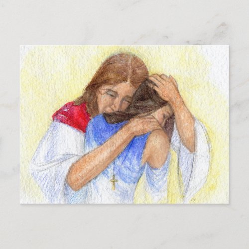 Jesus Comforts Us Postcard