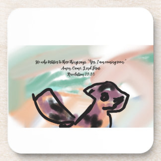 jesus coming  beverage coaster