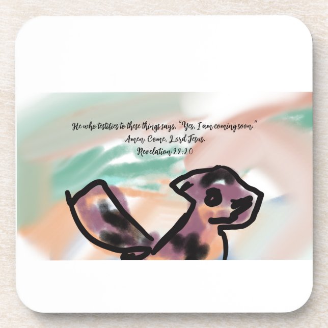 jesus coming  beverage coaster (Front)