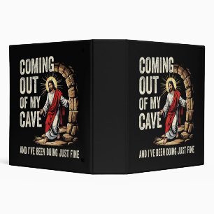 Jesus Coming Out Of My Cave 3 Ring Binder