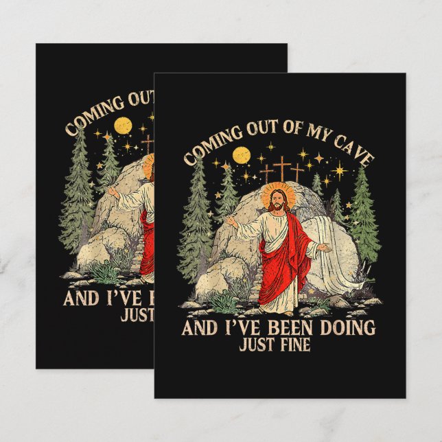 Jesus Coming Out of My Cave  Card (Front/Back)