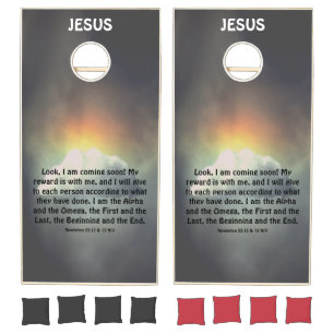 Jesus Coming Soon Scripture Cornhole Set
