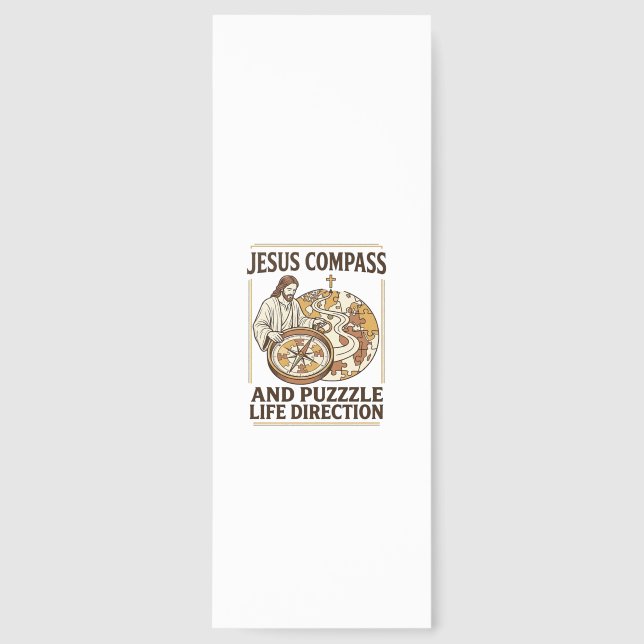 Jesus Compass And Puzzle Life Direction Jesus Comp Bookmarks (Front)
