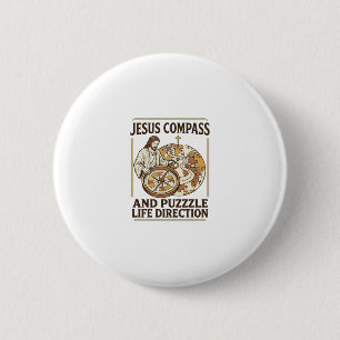 Jesus Compass And Puzzle Life Direction Jesus Comp Button