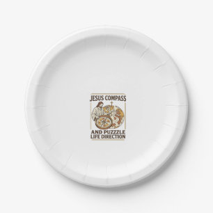 Jesus Compass And Puzzle Life Direction Jesus Comp Paper Plates