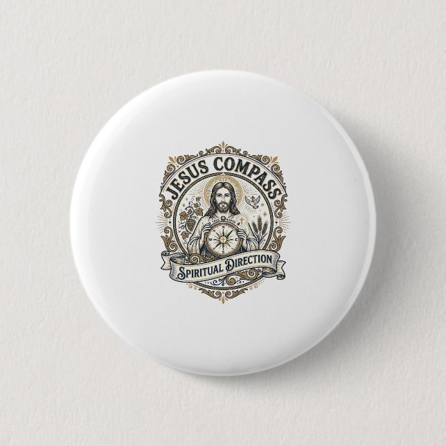Jesus Compass Spiritual Direction Jesus Compass Sp Button (Front)