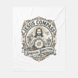 Jesus Compass Spiritual Direction Jesus Compass Sp Fleece Blanket