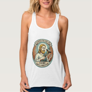 Jesus Completely Burnt Black Hot Dog BBQ Humor_1 Tank Top