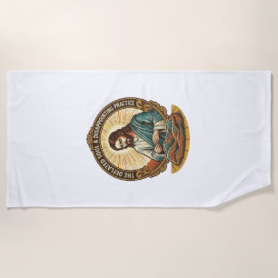 Jesus Completely Deflated Flat Yoga Ball Gym Humor Beach Towel