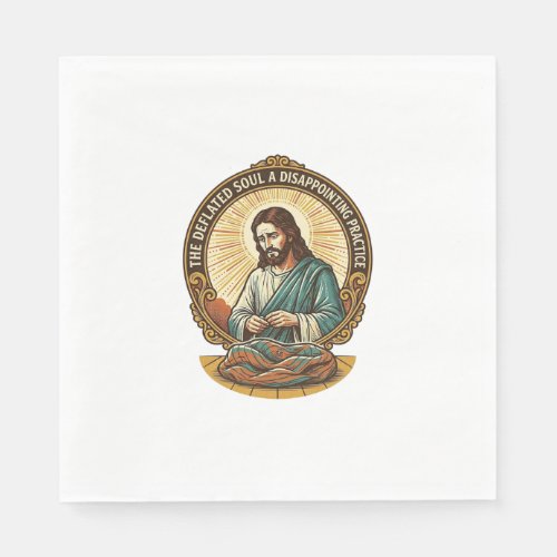 Jesus Completely Deflated Flat Yoga Ball Gym Humor Napkins