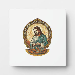 Jesus Completely Deflated Flat Yoga Ball Gym Humor Plaque