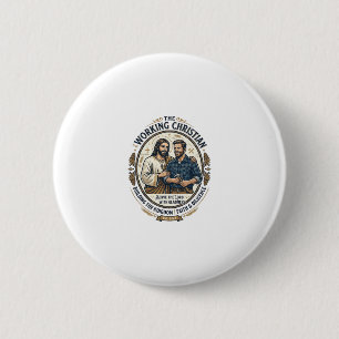 Jesus Construction Trades Shirt Christian Graphic_ Button