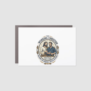 Jesus Construction Trades Shirt Christian Graphic_ Car Magnet