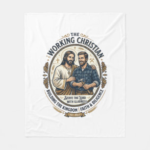 Jesus Construction Trades Shirt Christian Graphic_ Fleece Blanket