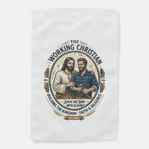 Jesus Construction Trades Shirt Christian Graphic_ Garden Flag