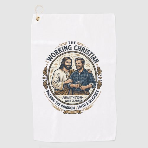 Jesus Construction Trades Shirt Christian Graphic_ Golf Towel