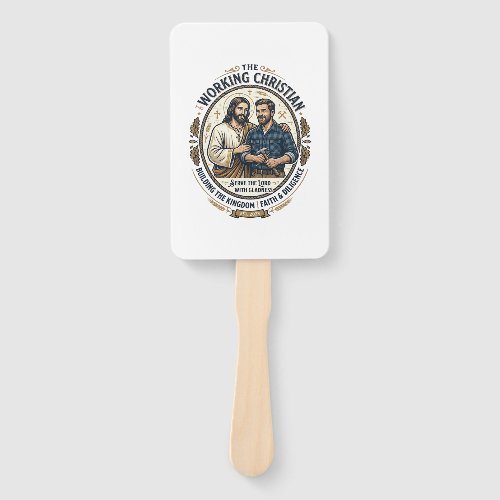 Jesus Construction Trades Shirt Christian Graphic_ Hand Fan