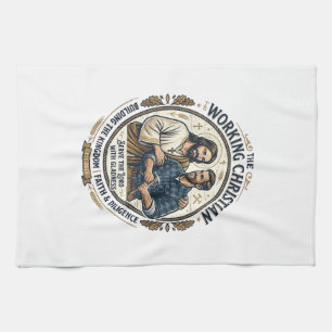 Jesus Construction Trades Shirt Christian Graphic_ Kitchen Towel