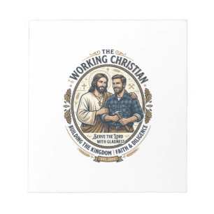 Jesus Construction Trades Shirt Christian Graphic_ Notepad