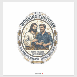 Jesus Construction Trades Shirt Christian Graphic_ Sticker