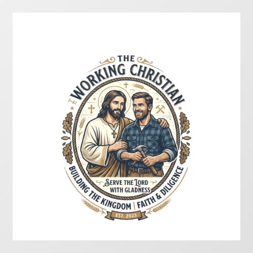 Jesus Construction Trades Shirt Christian Graphic_ Window Cling
