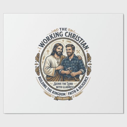 Jesus Construction Trades Shirt Christian Graphic_ Wrapping Paper